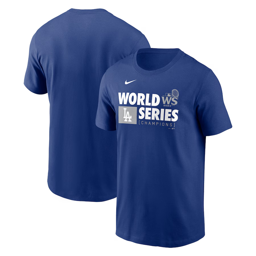 Men Los Angeles Dodgers 2024 MLB World Series Champions blue T shirts style 9->mlb t-shirts->Sports Accessory